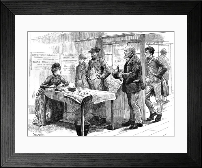 Framed Print : Registering Unemployed