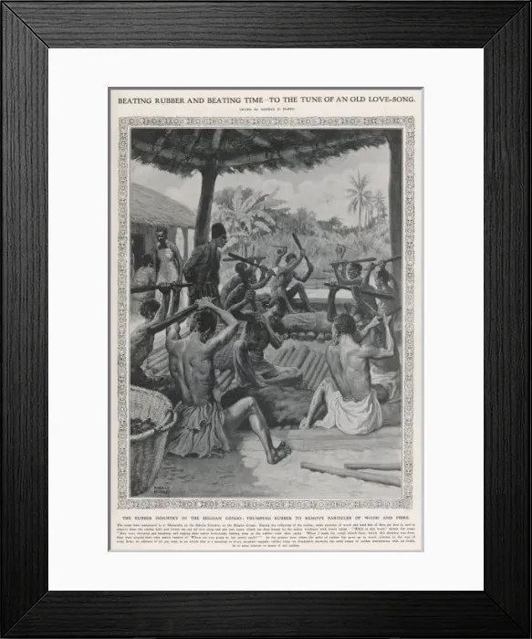 Framed Print : Beating Rubber / Congo Framed Print : Beating Rubber / Congo