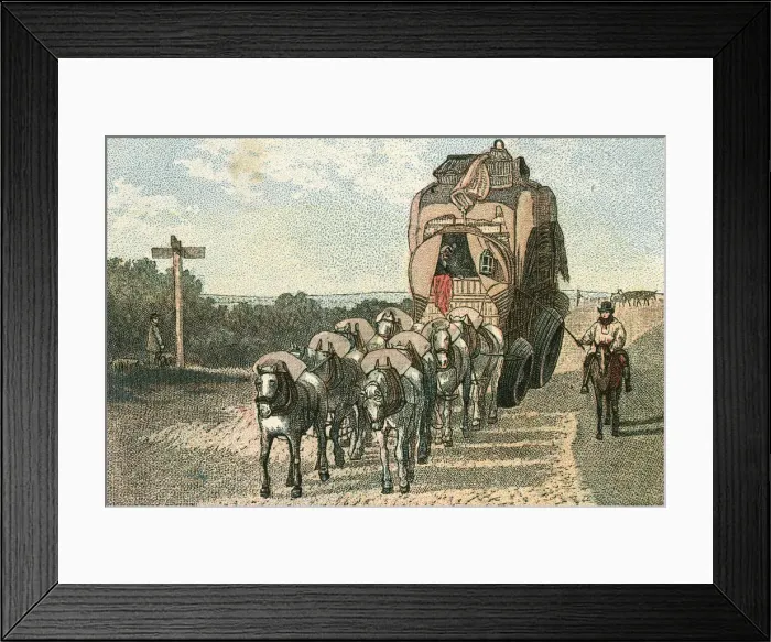 Framed Print : Stage Wagon, Early C19