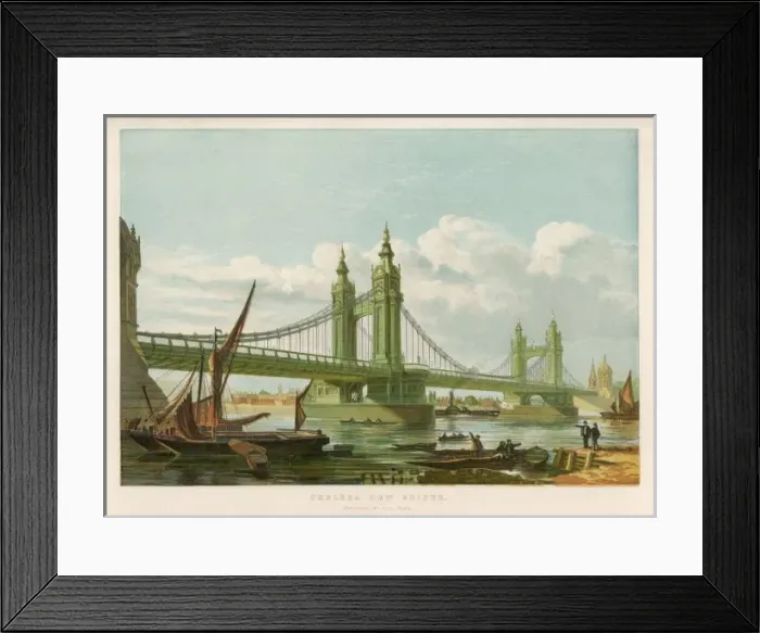 Framed Print : Chelsea Bridge 1858