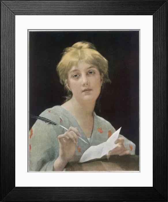Framed Print : Lady with Quill Pen Framed Print : Lady with Quill Pen
