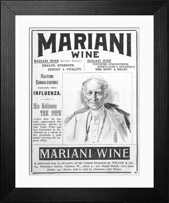 Framed Print : Advert  /  Wine  /  Mariani 1890