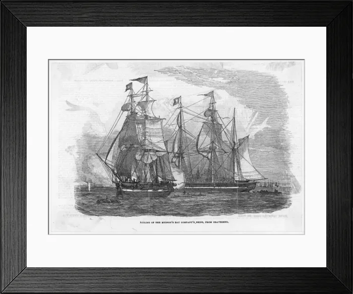 Framed Print : Hudson Ships Sail 1845 Framed Print : Hudson Ships Sail 1845