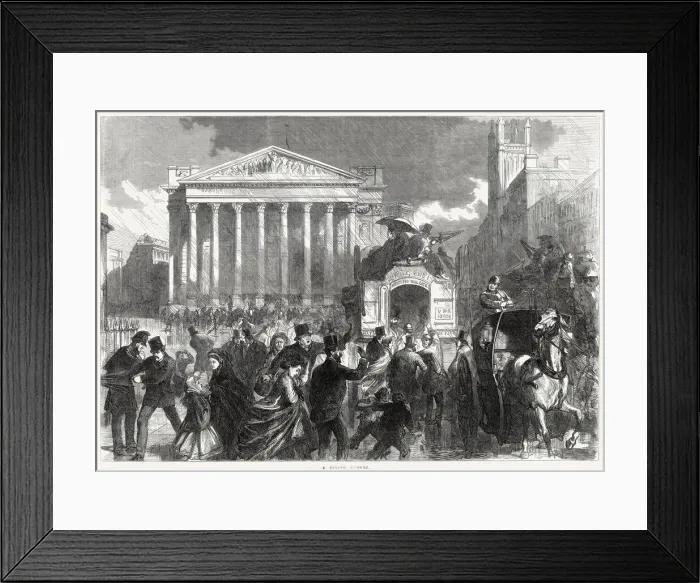 Framed Print : A Spring Shower in London 1866