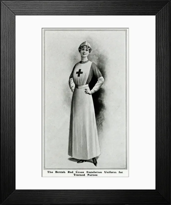 Framed Print : Nurse in British Red Cross uniform Framed Print : Nurse in British Red Cross uniform