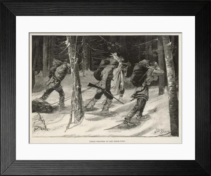 Framed Print : Indian Trappers / 1885 Framed Print : Indian Trappers / 1885