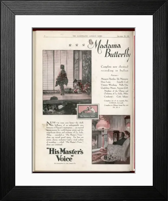 Framed Print : Puccini / Butterfly / Record Framed Print : Puccini / Butterfly / Record