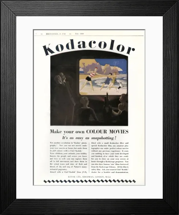 Framed Print : Kodak Advert 1929 (B&eve Framed Print : Kodak Advert 1929 (B&eve