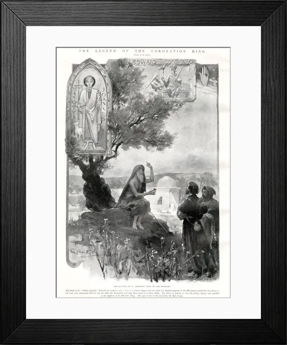 Framed Print : The legend of Edward the Confessor's ring, the stone of which is in the state crown
