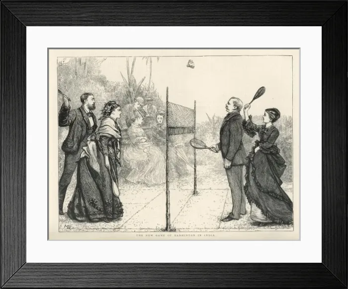 Framed Print : Badminton in India 1874 Framed Print : Badminton in India 1874