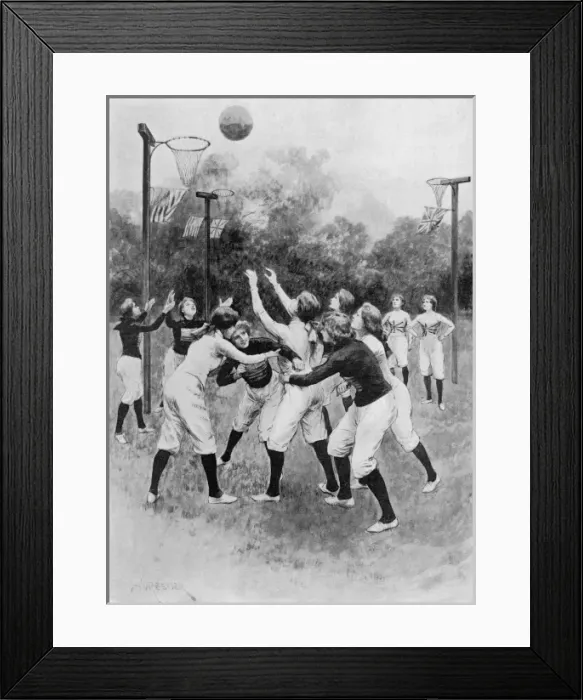 Framed Print : English Vs USA Netball