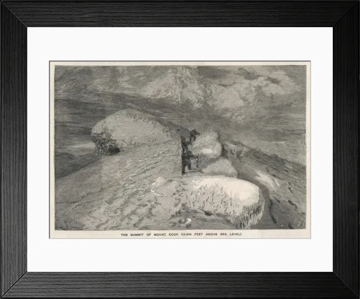 Framed Print : Ascent of Mt. Cook 1882 Framed Print : Ascent of Mt. Cook 1882