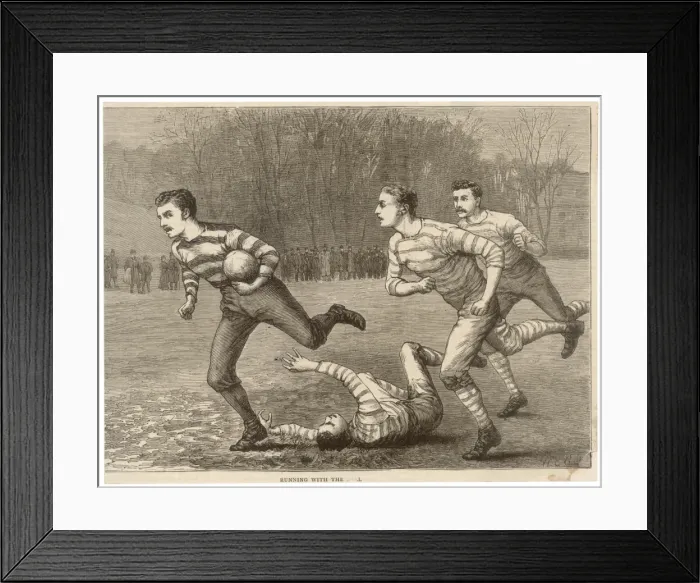 Framed Print : Running W / Rugby Ball Framed Print : Running W / Rugby Ball