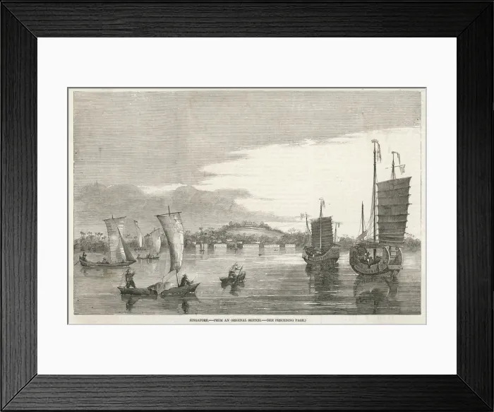 Framed Print : Singapore / Harbour 1857 Framed Print : Singapore / Harbour 1857