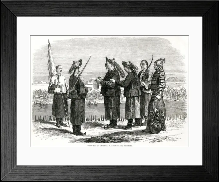 Framed Print : Imperial Chinese mandarins and soldiers 1864