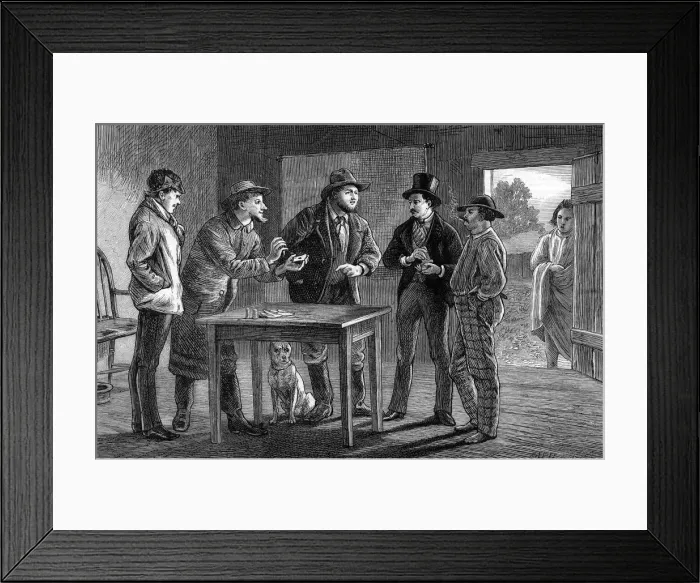 Framed Print : 3 CARD MONTE 1876 Framed Print : 3 CARD MONTE 1876