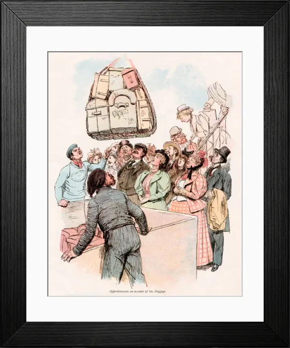 Framed Print : Loading baggage onto a Channel steamer - the passengers watch with apprehension as their Framed Print : Loading baggage onto a Channel steamer - the passengers watch with apprehension as their