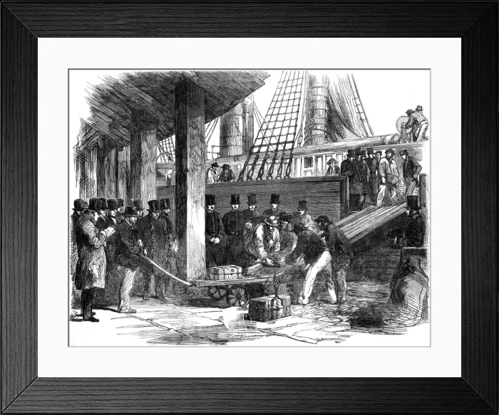 Framed Print : East India Docks, Gold Framed Print : East India Docks, Gold
