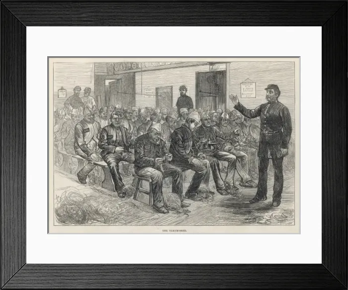 Framed Print : Oakum Shed / Prison / 1874 Framed Print : Oakum Shed / Prison / 1874