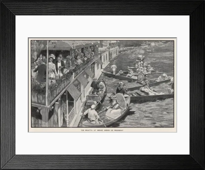 Framed Print : Social / Henley Boats 1901 Framed Print : Social / Henley Boats 1901