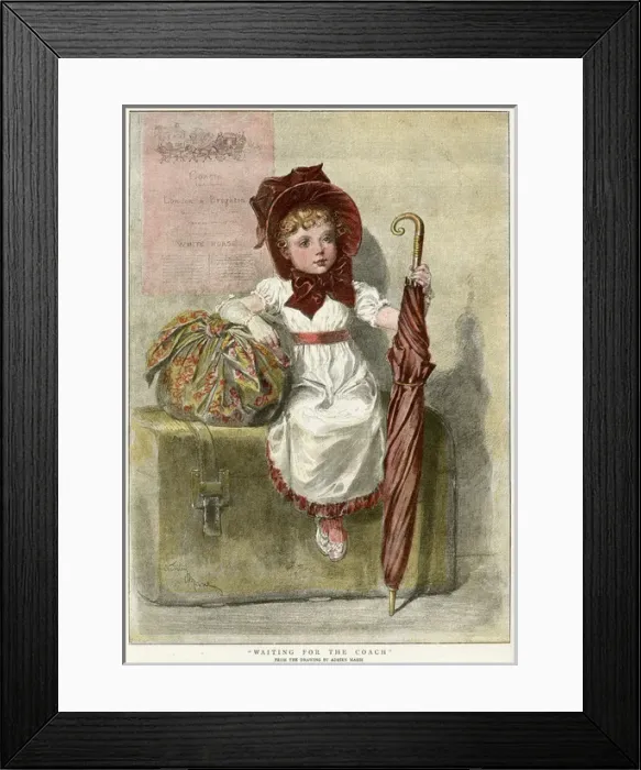 Framed Print : Little girl travelling