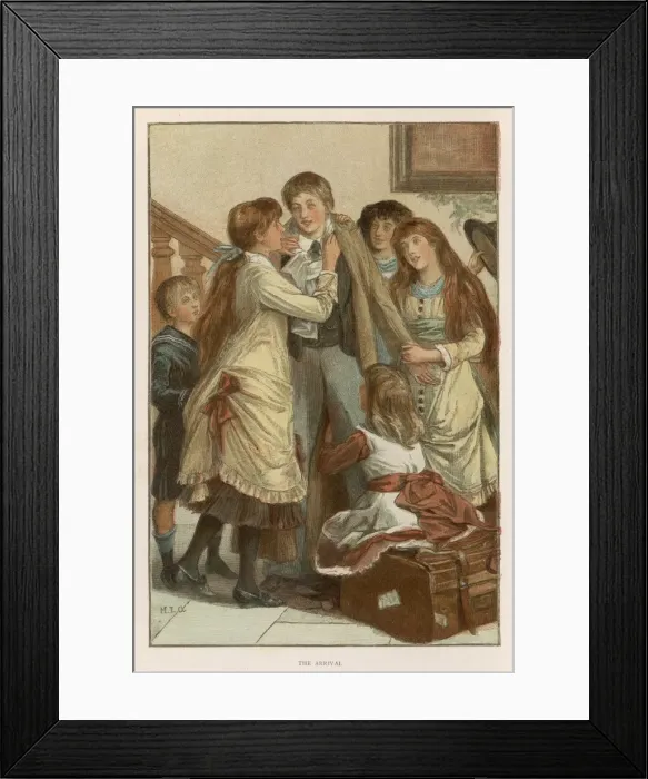 Framed Print : Girls Welcome Brother