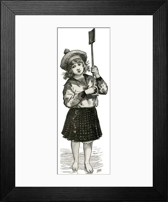 Framed Print : Girls paddling clothes 1885 Framed Print : Girls paddling clothes 1885
