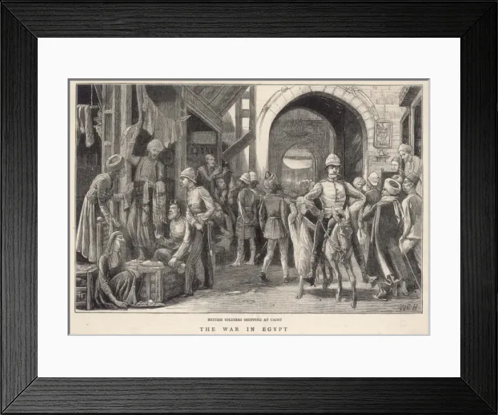 Framed Print : Shopping in Cairo 1882