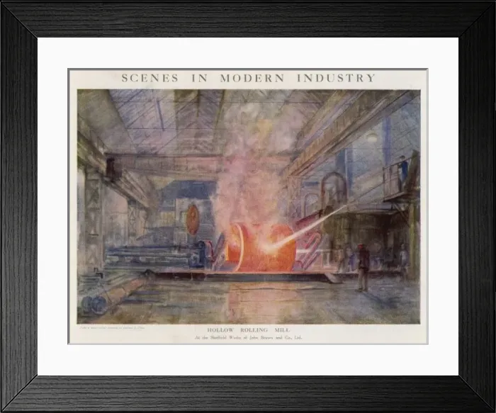 Framed Print : Steelworks, Shefield, 1920 Framed Print : Steelworks, Shefield, 1920