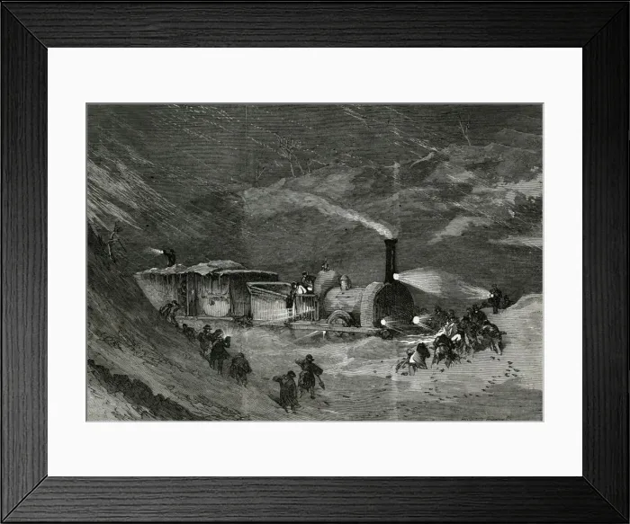 Framed Print : Train Stopped by Snow