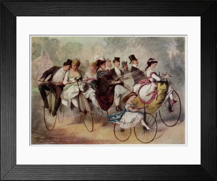 Framed Print : Wedding party on bicycles Framed Print : Wedding party on bicycles