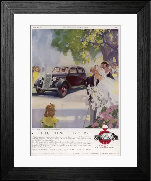 Framed Print : Ford V-8 at a Wedding