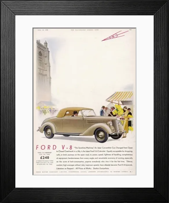 Framed Print : Ford V8 Convertible Framed Print : Ford V8 Convertible