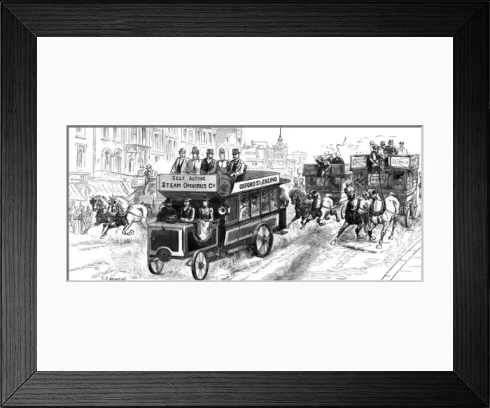 Framed Print : Steam Bus, London 1898 Framed Print : Steam Bus, London 1898