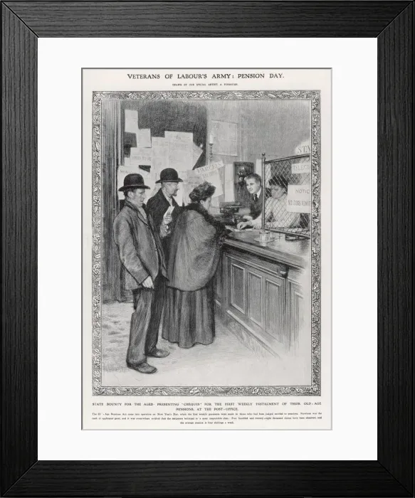 Framed Print : Pensions Introduced