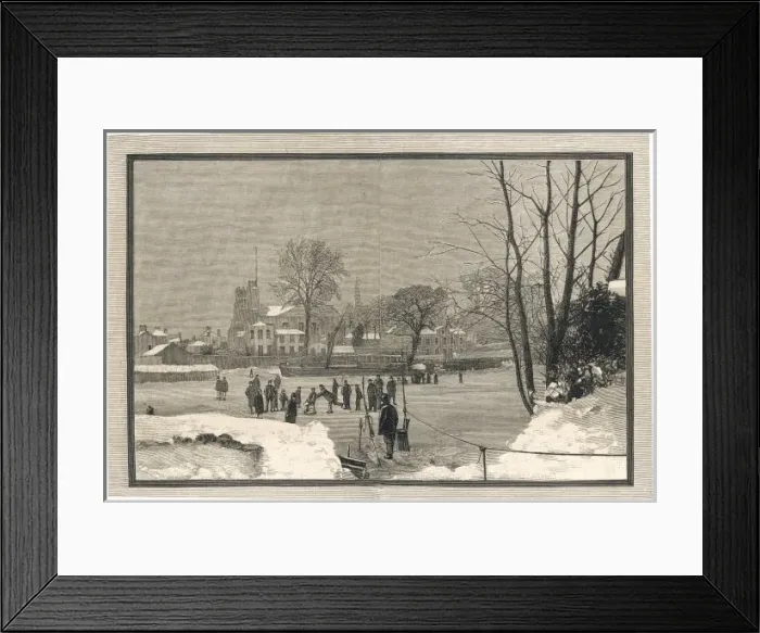 Framed Print : Thames Frozen 1881 Framed Print : Thames Frozen 1881