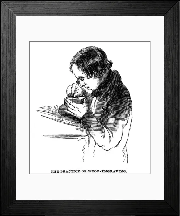 Framed Print : Wood Engraver C1850
