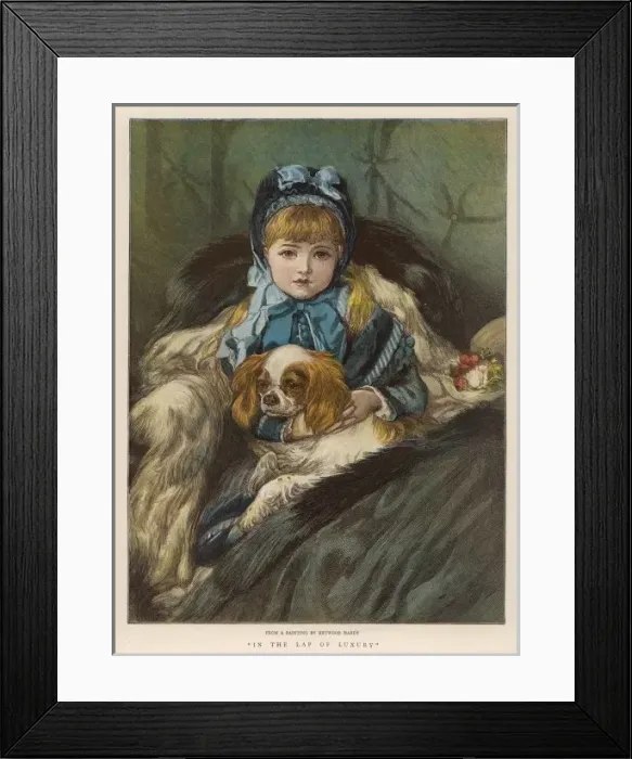 Framed Print : Girl with K C Spaniel