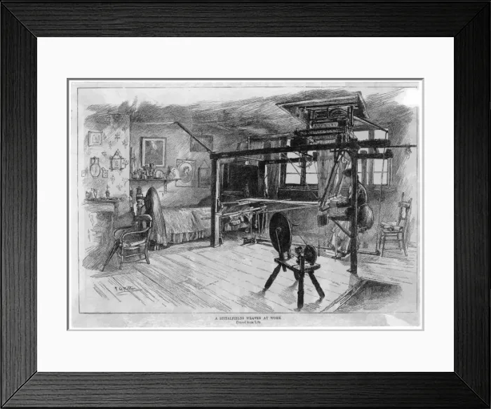 Framed Print : Silk Weaver 1855 Framed Print : Silk Weaver 1855