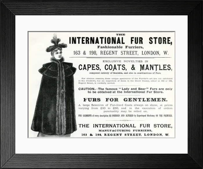 Framed Print : Advert for International Fur Store 1893 Framed Print : Advert for International Fur Store 1893