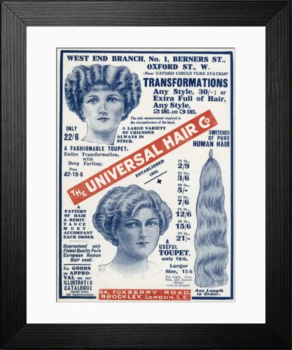 Framed Print : Advert for International Hair Co. 1913 Framed Print : Advert for International Hair Co. 1913