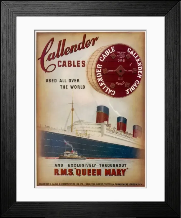Framed Print : Cunard Queen Mary 1936 Framed Print : Cunard Queen Mary 1936