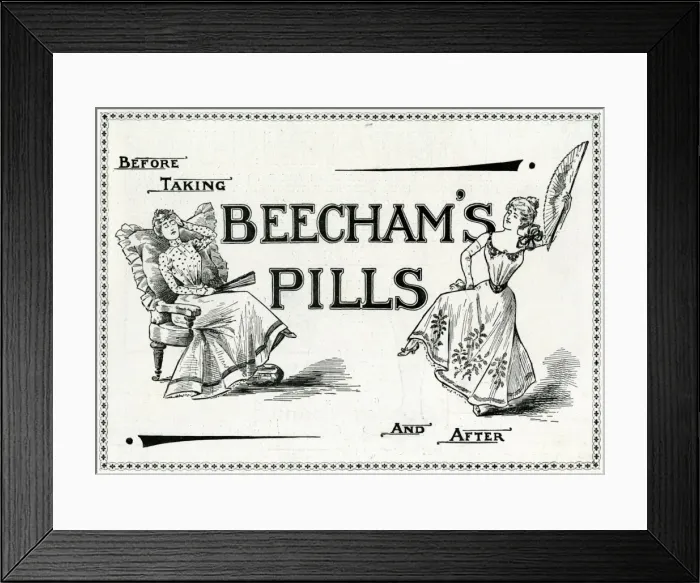 Framed Print : Advert for Beechams Pills 1900 Framed Print : Advert for Beechams Pills 1900
