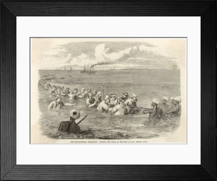 Framed Print : Laying Cable to India Framed Print : Laying Cable to India