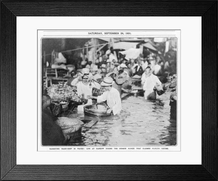Framed Print : Flooded Market 1931