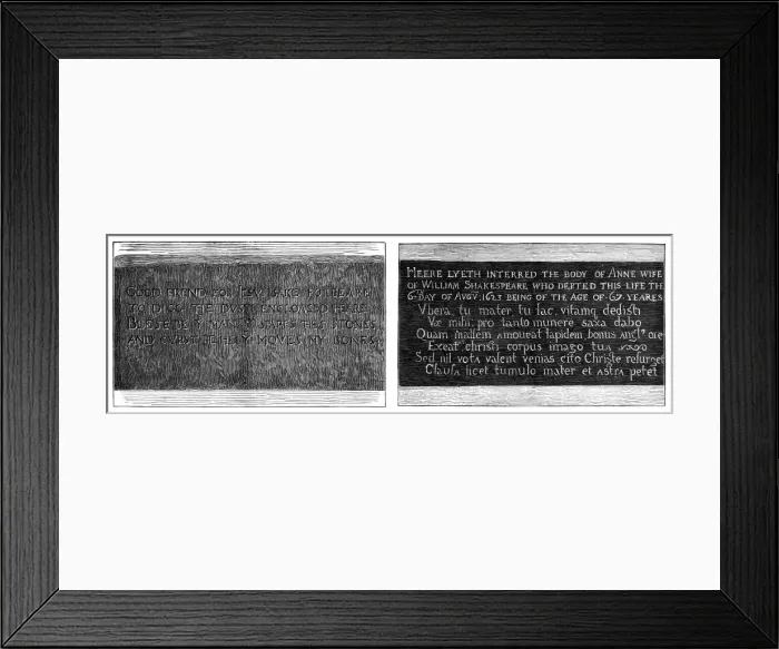 Framed Print : Shakespeare Epitaph Framed Print : Shakespeare Epitaph