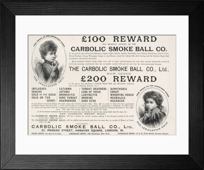 Framed Print : Carbolic Smoke Ball / 1893 Framed Print : Carbolic Smoke Ball / 1893