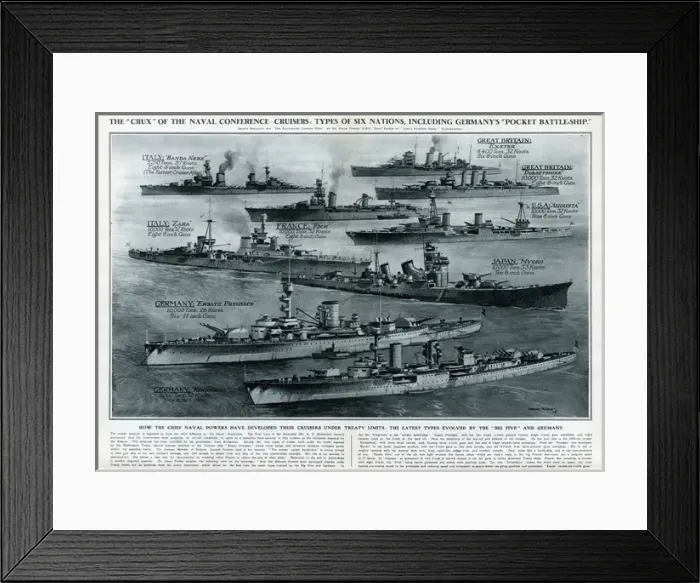 Framed Print : Six nations pocket battleships