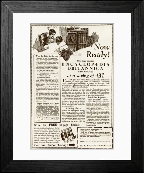 Framed Print : Obtaining Encyclopaedia Britannica books Framed Print : Obtaining Encyclopaedia Britannica books