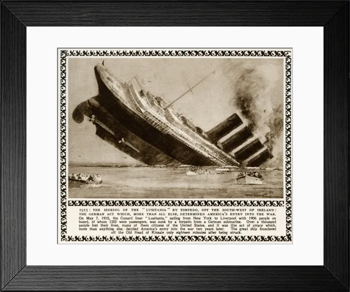 Framed Print : Sinking of the Lusitania Framed Print : Sinking of the Lusitania